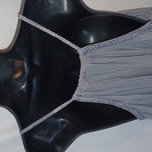 Rainforest Cafe Embroidered Cotton blend Dress XLarge, gray & neon pink - Picture 4 of 5